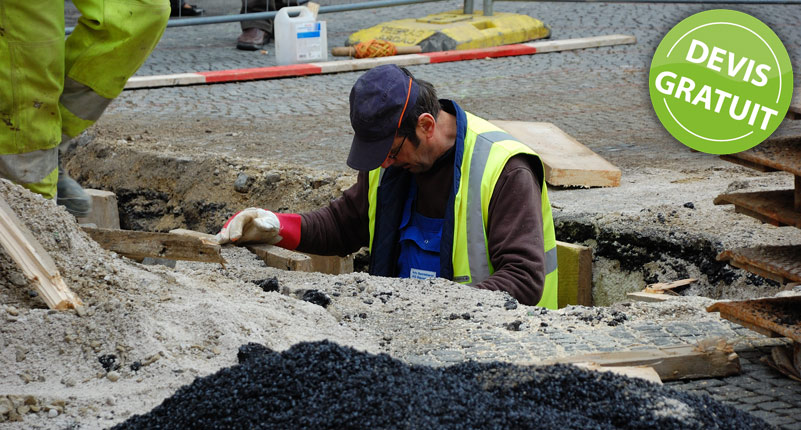 Travaux de voirie et réseaux avant la pose d'un enrobé à Toulouse